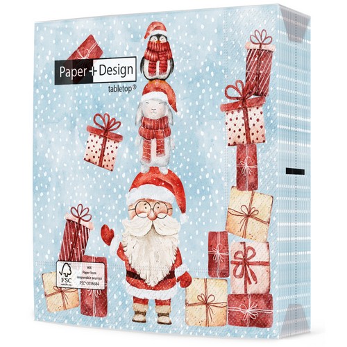 20 Servietten Santas helpers - Helfer vom Weihanchtsmann 33x33cm