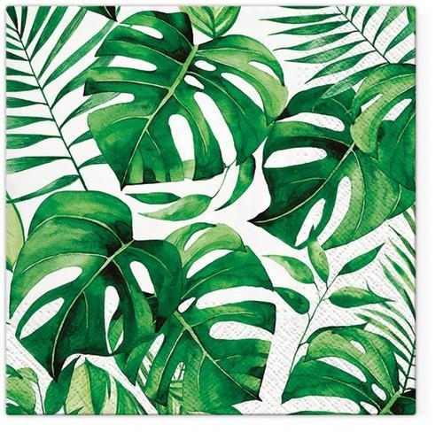 20 Servietten Monstera - Dschungelblätter Monstera 33x33cm