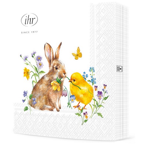 20 Servietten Bunny and Chick - Küken und Hase teilen Blume 33x33cm