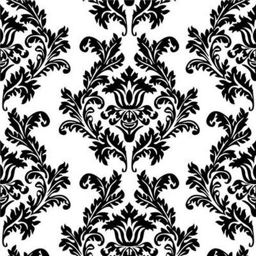 20 Servietten White & Black Wallpaper - Royale Zeichen schwarz-weiß 33x33cm