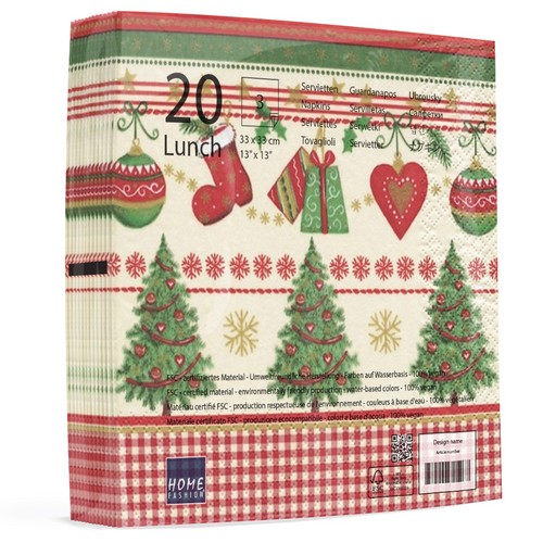 20 Servietten Traditional Christmas - Weihnachten mit Tradition 33x33cm