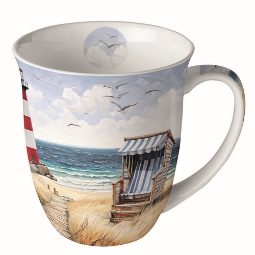 Tasse aus Porzellan Beach walk  - Spazieren am Strand 0,4L, Höhe 10,5cm
