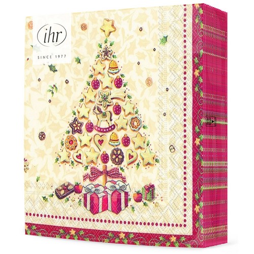 20 Servietten Christmas Bakery Tree - Baum aus Weihnachtsgebäck 33x33cm