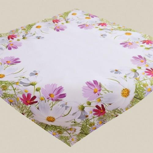 Mitteldecke Polyester Blumen bunt 85x85cm