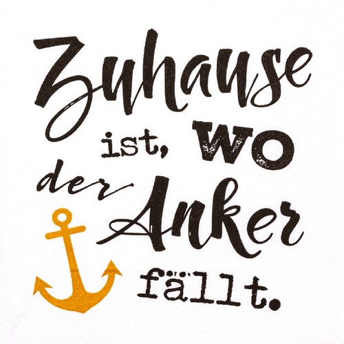 20 Servietten Mein Anker - Anker Zuhause 33x33cm