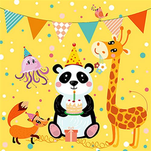 20 Servietten Animal Party - Tiere in Partylaune 33x33cm
