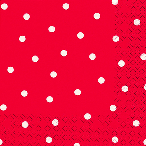 Servietten Punkte rot 33x33cm