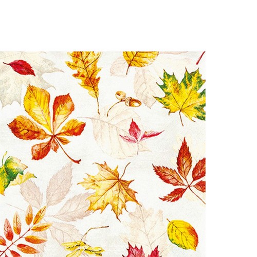 20 kleine Cocktailservietten Scattered Foliage - Verstreute Herbstblätter 25x25cm