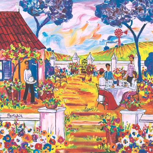 20 Servietten Portchie Art Lunch in the Garden - Mittags im Restaurant 33x33cm