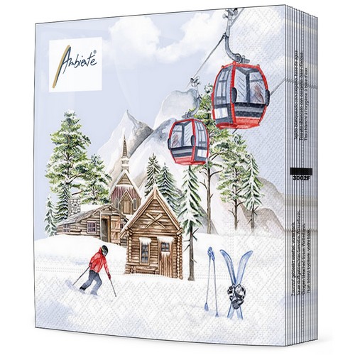Weihnachts-Servietten Mit Taxi-Motiv – 20 Stück, 33x33 Cm, 3-lagig, Wiederverschließbar