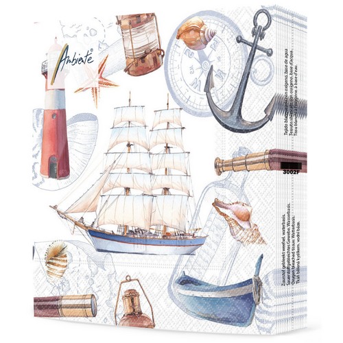 20 Servietten Sailboat - Maritime Erinnerungen 33x33cm