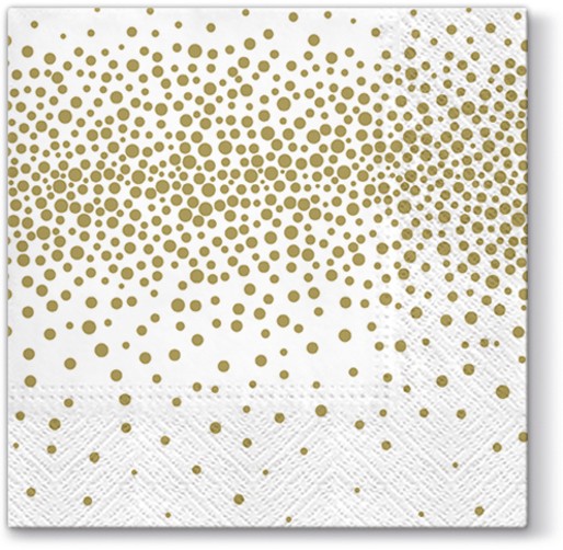 20 Servietten Confetti gold - Konfetti gold 33x33cm