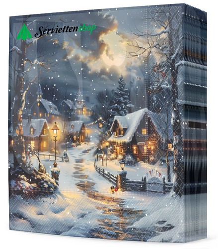 20 Servietten Cozy Winter Town - Sagenhaftes Winterdorf 33x33cm