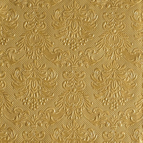15 geprägte Servietten Elegance gold 33x33cm