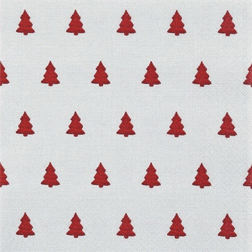 20 Servietten Linen Trees red - Mini-Bäume rot 33x33cm