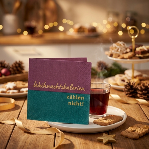 20 Servietten Kalorien zählen nicht - Weihnachtskalorien 33x33cm