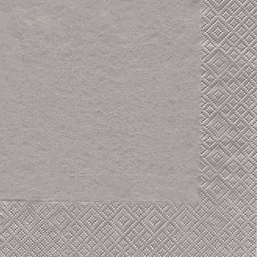 20 Servietten Modern Colours silber 33x33cm