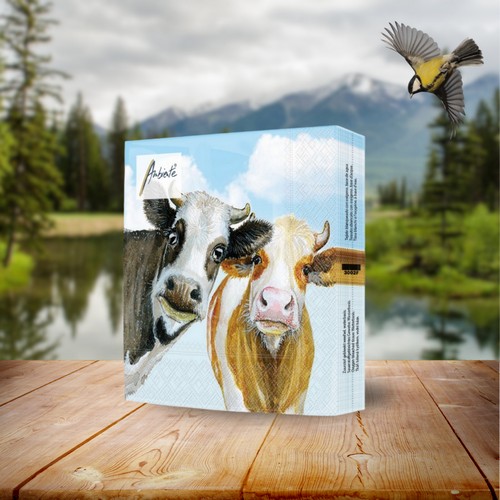 20 Servietten Alma and Bella - Neugierige Kühe 33x33cm
