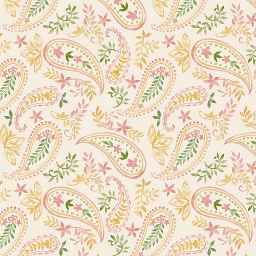 20 Servietten Golden paisley - Paisley-Design creme/rosa 33x33cm