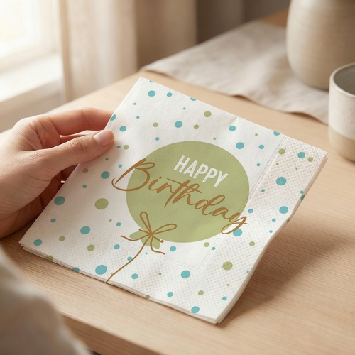 20 Servietten B-day ballon green - Happy Birthday Ballon grün 33x33cm