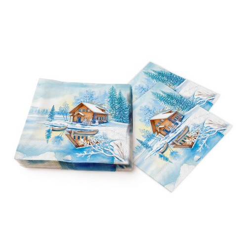 20 Servietten The Lake House - Hütte am Wintersee 33x33cm