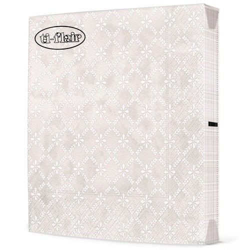 20 Servietten Maria taupe - Florales Gittermuster taupe 33x33cm
