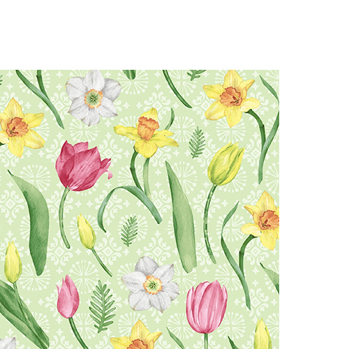 20 kleine Cocktailservietten Joyful Blooms - Schönste Frühlingsblumen 25x25cm