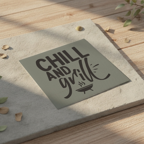 20 Servietten Chill & grill - Chill and Grill auf grau 33x33cm