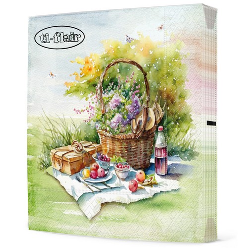 20 Servietten Picnic Estivo - Gedeckter Picknickplatz 33x33cm