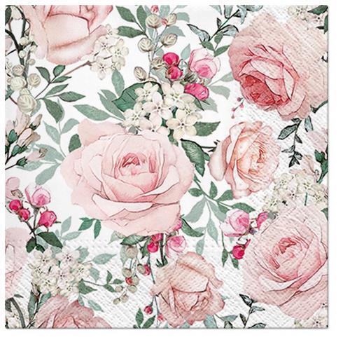 20 Servietten Gorgeous Roses - Wunderschöne Rosen 33x33cm