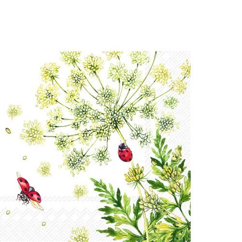 20 kleine Cocktailservietten Ladybirds - Aufgeweckte Marienkäfer 25x25cm