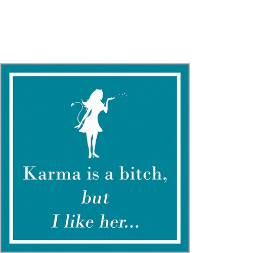 20 kleine Cocktailservietten Karma is a bitch - Ich mag Karma 25x25cm