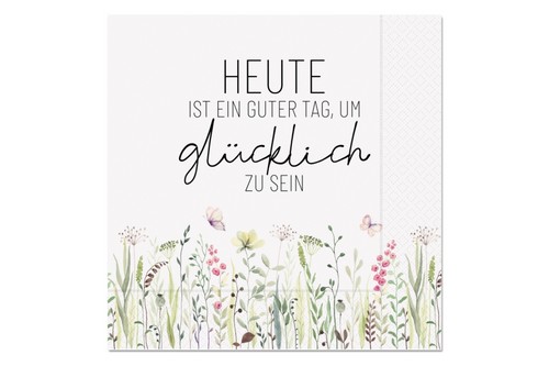 20 Servietten Wiese - Tag zum glücklich sein 33x33cm
