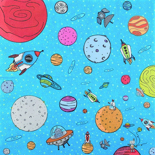 RP 20 Servietten Up in Space - Ab ins Weltall 33x33cm