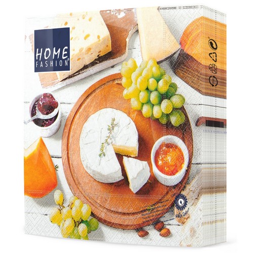 20 Servietten Fromage - Käse und Weintrauben 33x33cm