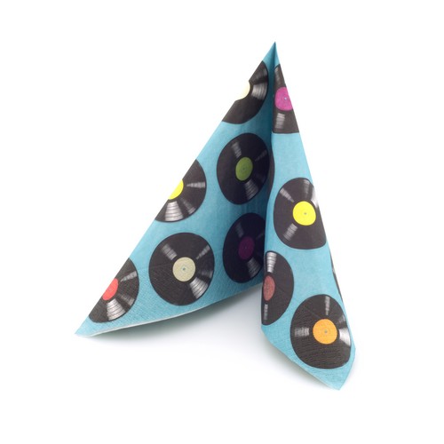 20 Servietten Vinyl Schallplatten 33x33cm
