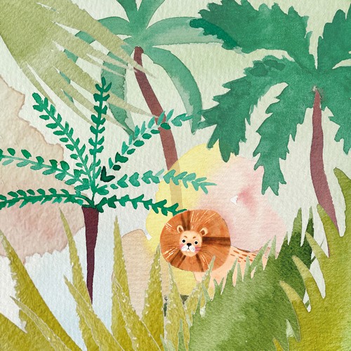 20 Servietten Jungle Beat - Niedlicher Löwe im Dschungel 33x33cm