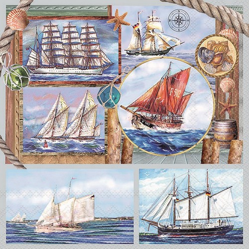 20 Servietten Sail away - Mit dem Segelschiff unterwegs 33x33cm