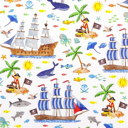20 Servietten Pirates - Alles zum Piratenleben 33x33cm