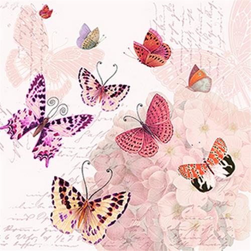 20 Servietten Butterfly Romance - Symphonie der Schmetterlinge 33x33cm