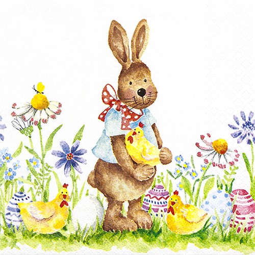 20 Servietten Cutest Bunny Ever - Osterhase mit Hennen 33x33cm