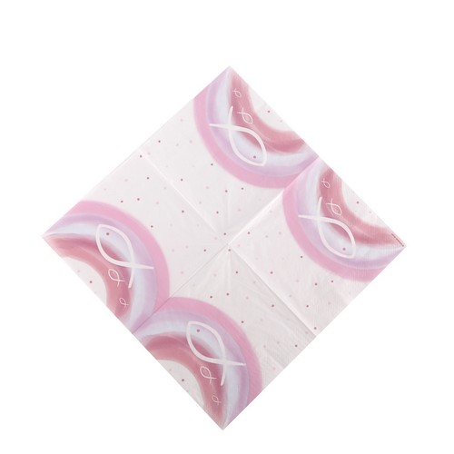 20 Servietten Rainbow Bordeaux - Fische auf Regenbogen rosa 33x33cm