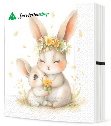 20 Servietten Lovely Spring Families - Fröhliche Frühlingstiere 33x33cm