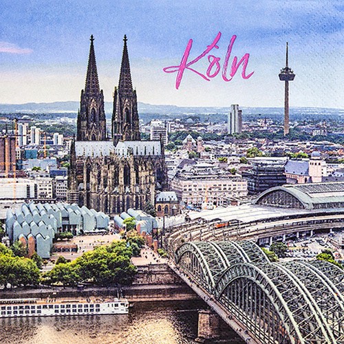 20 Servietten Köln - Collage von Köln 33x33cm