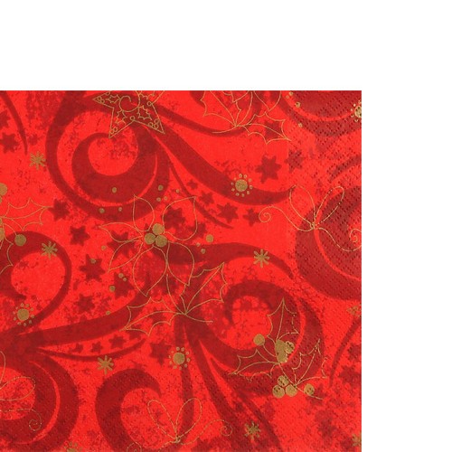 20 kleine Cocktailservietten Classical Christmas red 25x25cm