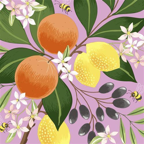 20 Servietten Exotic Fruits - Bienen an exotischen Früchten 33x33cm