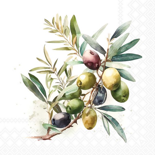 20 Servietten Olive Branch - Natürlicher Olivenzweig 33x33cm