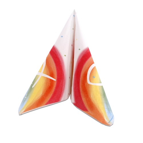 20 Servietten Rainbow White - Fische auf Regenbogen bunt 33x33cm