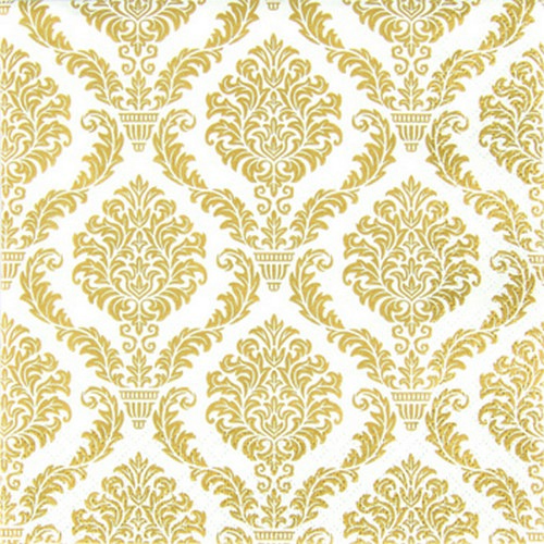 12 Airlaid Servietten Elegant gold - Muster gold 40x40cm