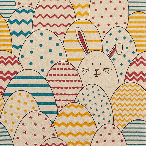 20 Servietten nachhaltig Hidden Rabbit - Hase zwischen Eier 33x33cm